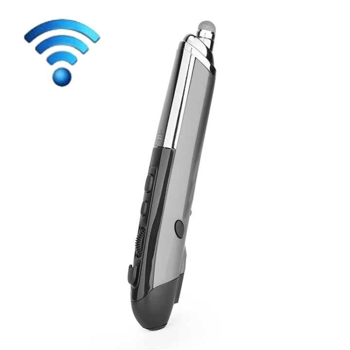 Lisslune | PR-08 1600DPI 6 Buttons 2.4G Wireless Electronic Whiteboard Pen Multifunction Pen Mouse PPT Flip Pen (Silver Gray)