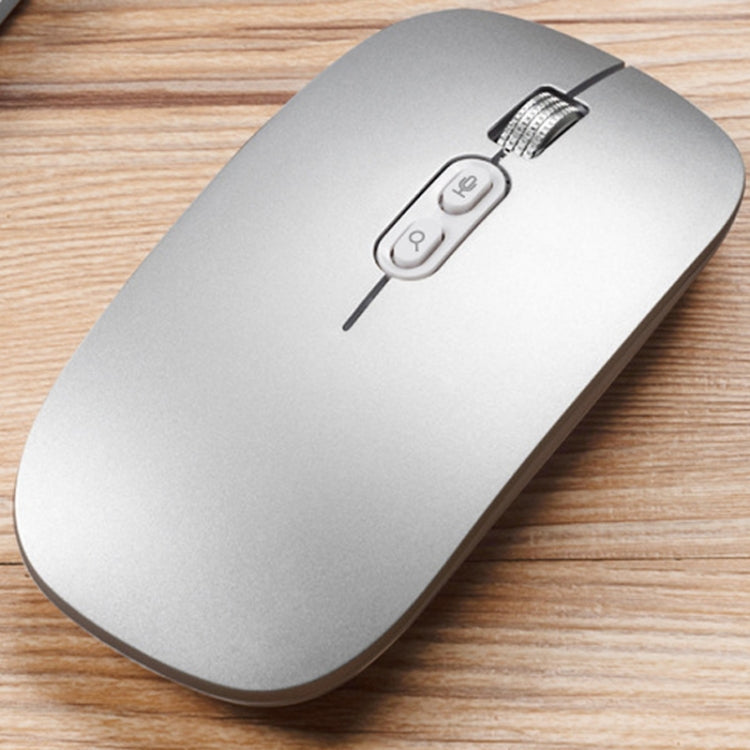 Lisslune | M103 1600DPI 5 Buttons 2.4G Wireless Mouse Charging Ai Intelligent Voice Office Mouse, Supports 28 Languages (Silver)