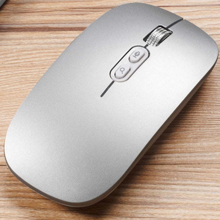 Lisslune | M103 1600DPI 5 Buttons 2.4G Wireless Mouse Charging Ai Intelligent Voice Office Mouse, Supports 28 Languages (Silver)