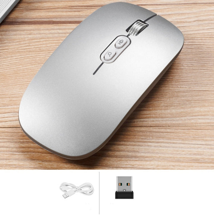 Lisslune | M103 1600DPI 5 Buttons 2.4G Wireless Mouse Charging Ai Intelligent Voice Office Mouse, Supports 28 Languages (Silver)