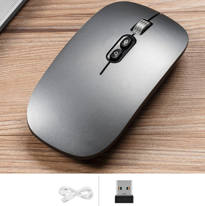 Lisslune | M103 1600DPI 5 Buttons 2.4G Wireless Mouse Charge Ai Intelligent Voice Office Mouse, Supports 28 Languages (Grey)