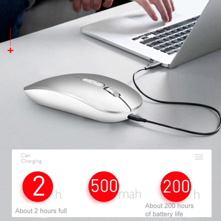 Lisslune | M103 1600DPI 5 Buttons 2.4G Wireless Mouse Charge Ai Intelligent Voice Office Mouse, Supports 28 Languages (Grey)