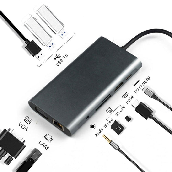 Lisslune | 10 in 1 Type-C Multi-Function Docking Station PD Fast Charging HUB