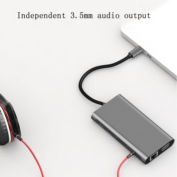 Lisslune | 10 in 1 Type-C Multi-Function Docking Station PD Fast Charging HUB
