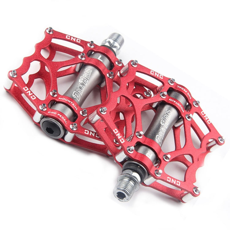 Lisslune | Bicycle Pedal Mountain Bike Aluminum Alloy Palin Pedal Non-Slip Bearing Pedal (901-2 Red)
