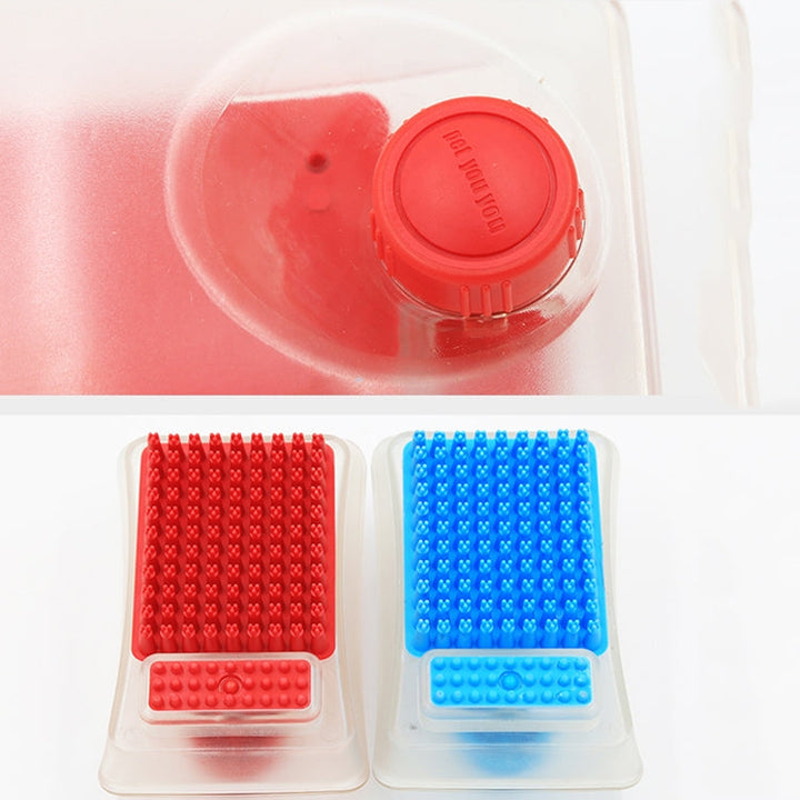 2 In 1 Functional Shower Gel Dog Massage Bath Brush Silicone Pet Bath Brush, Random Color Delivery