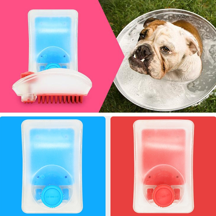 2 In 1 Functional Shower Gel Dog Massage Bath Brush Silicone Pet Bath Brush, Random Color Delivery