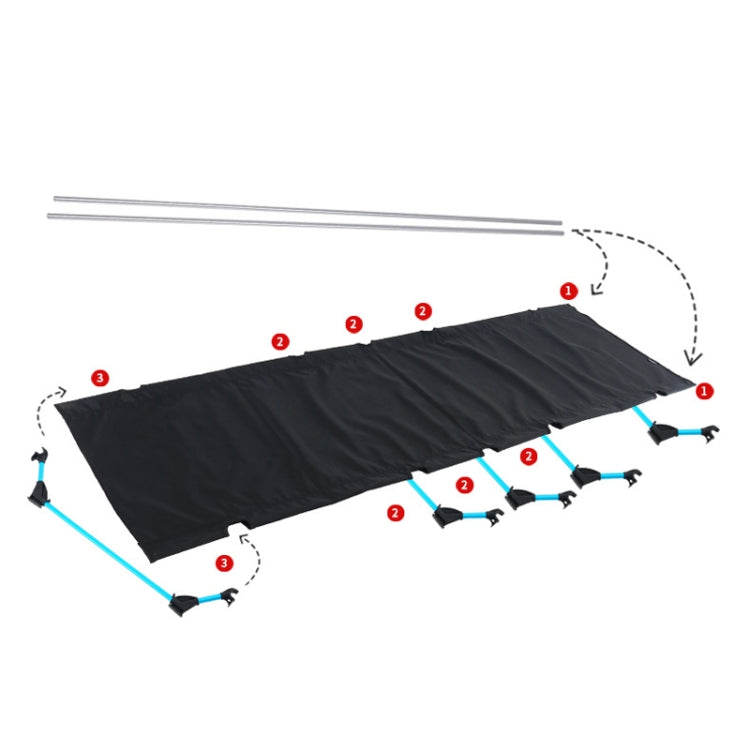 Lisslune | CLS Outdoor Lightweight Folding Bed Camping Simple Leisure Bed (Black)