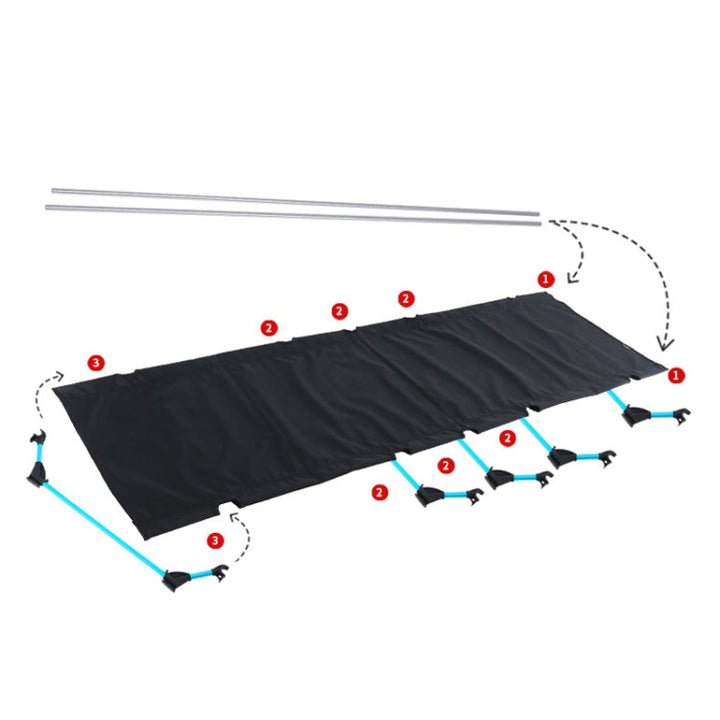 Lisslune | CLS Outdoor Lightweight Folding Bed Camping Simple Leisure Bed (Black)