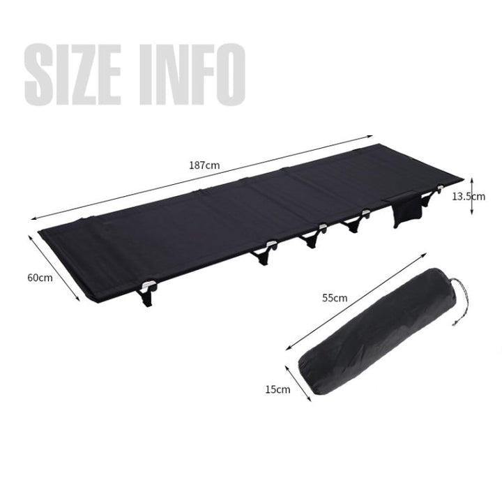 Lisslune | CLS Outdoor Lightweight Folding Bed Camping Simple Leisure Bed (Black)