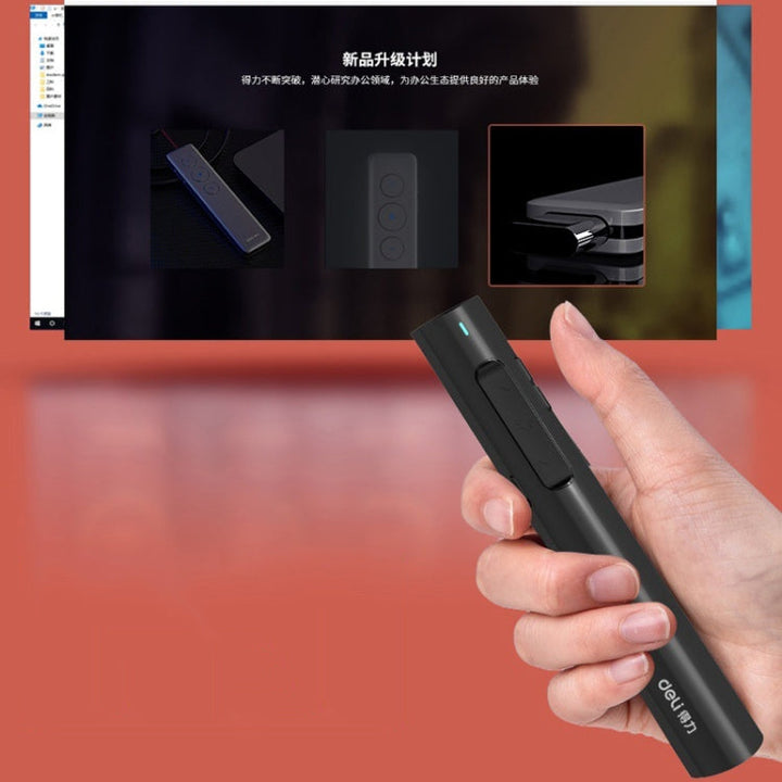 Lisslune | Deli 2.4G Flip Pen Business Presentation Remote Pen, Model: 2801 White (Red Light)