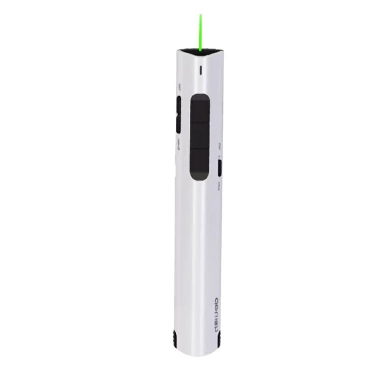 Lisslune | Deli 2.4G Flip Pen Business Presentation Remote Control Pen, Model: 2801G White (Green Light)