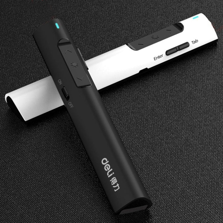 Lisslune | Deli 2.4G Flip Pen Business Presentation Remote Control Pen, Model: 2801G White (Green Light)