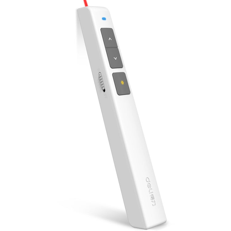 Lisslune | Deli 2.4GHz Laser Side Turning Pen Rechargeable Voice Projector Pen, Model: 2802PL (White)