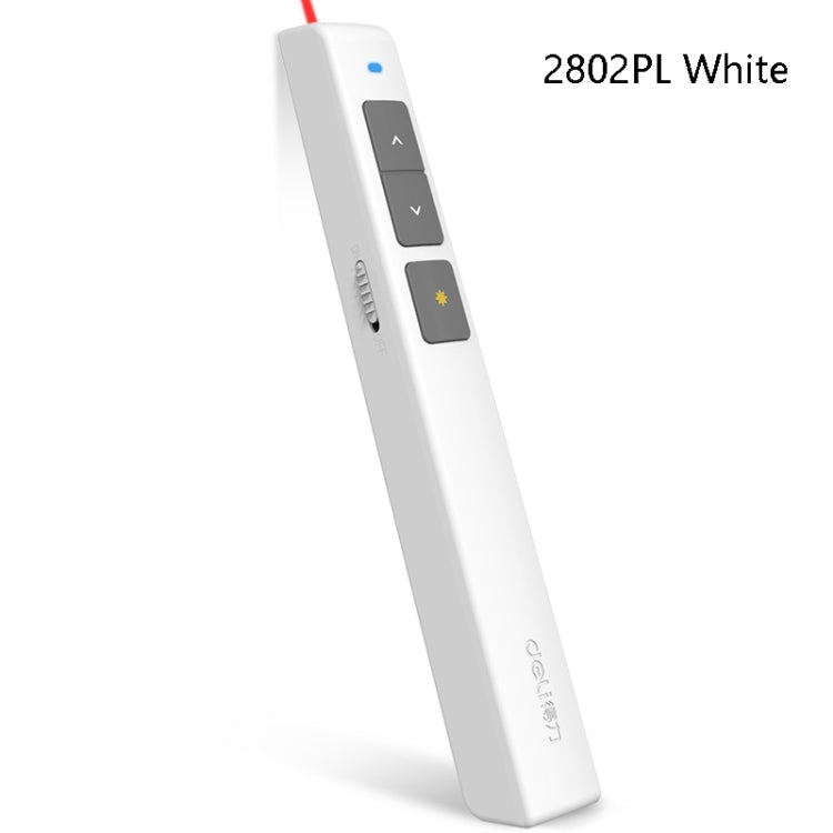Lisslune | Deli 2.4GHz Laser Side Turning Pen Rechargeable Voice Projector Pen, Model: 2802PL (White)