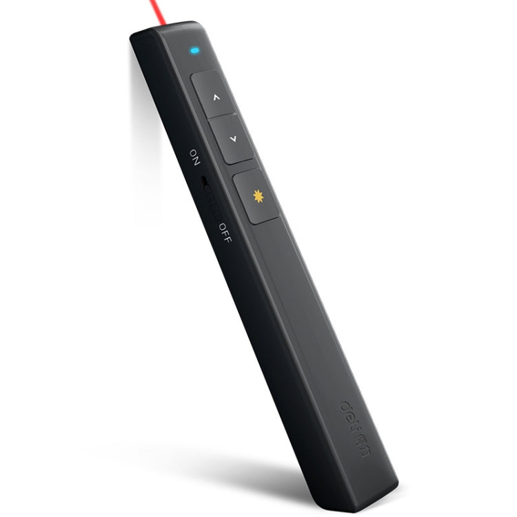 Lisslune | Deli 2.4GHz Laser Side Flipping Pen Rechargeable Voice Projector Pen, Model: 2802PL (Black)