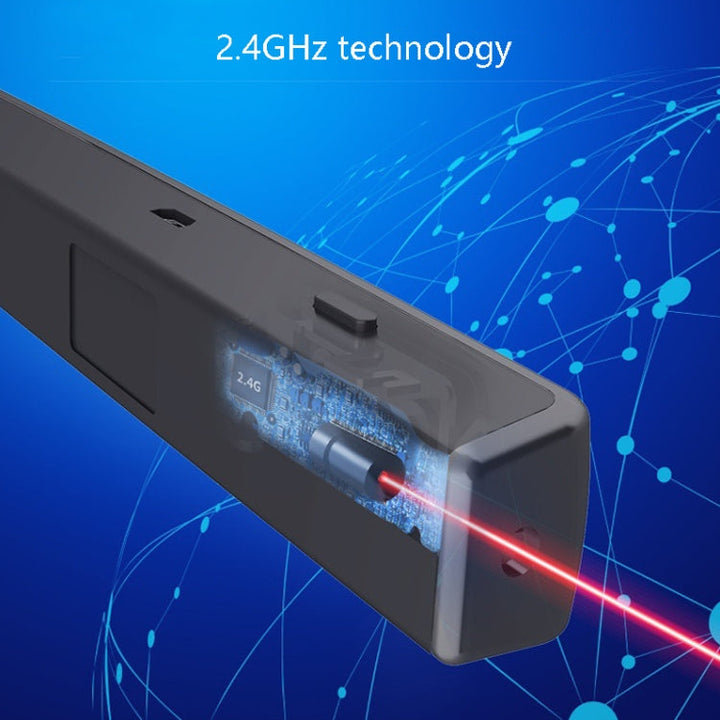 Lisslune | Deli 2.4GHz Laser Side Flipping Pen Rechargeable Voice Projector Pen, Model: 2802PL (Black)