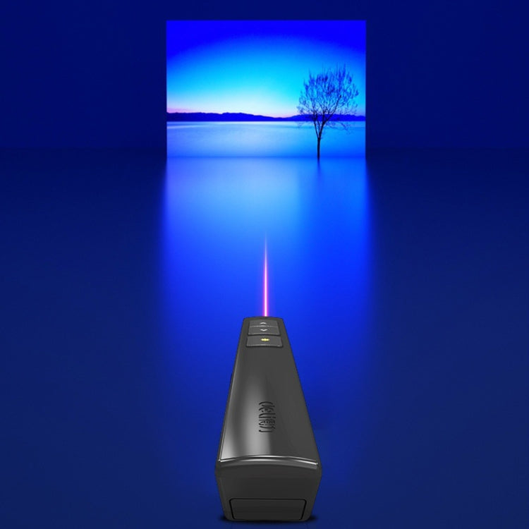 Lisslune | Deli 2.4GHz Laser Side Flipping Pen Rechargeable Voice Projector Pen, Model: 2802PL (Black)