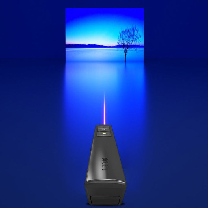 Lisslune | Deli 2.4GHz Laser Side Flipping Pen Rechargeable Voice Projector Pen, Model: 2802PL (Black)