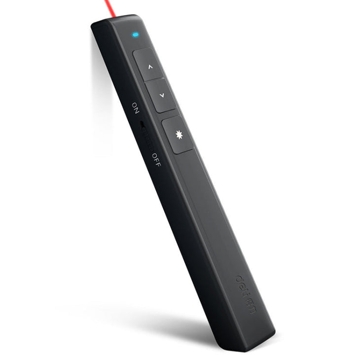 Lisslune | Deli 2.4GHz Laser Side Switch Pen Rechargeable Voice Projector Pen, Model: 2802L (Black)