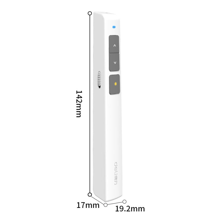 Lisslune | Deli 2.4GHz Laser Side Switch Pen Rechargeable Voice Projector Pen, Model: 2802L (Black)