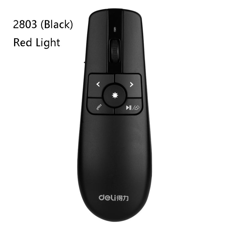 Lisslune | Deli 2.4GHz Laser Teaching Page Flip Pen Remote Control Play Area with Flying Mouse, Model: 2803 (Black) red light