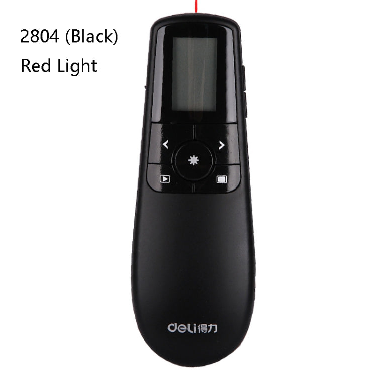 Lisslune | Deli 2.4GHz Laser Teaching Side Flip Pen Remote Control Play Area with Flying Mouse, Model: 2804 (Black) Red Light