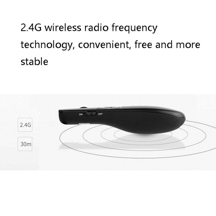 Lisslune | Deli 2.4GHz Laser Teaching Side Flip Pen Remote Control Play Area with Flying Mouse, Model: 2804 (Black) Red Light