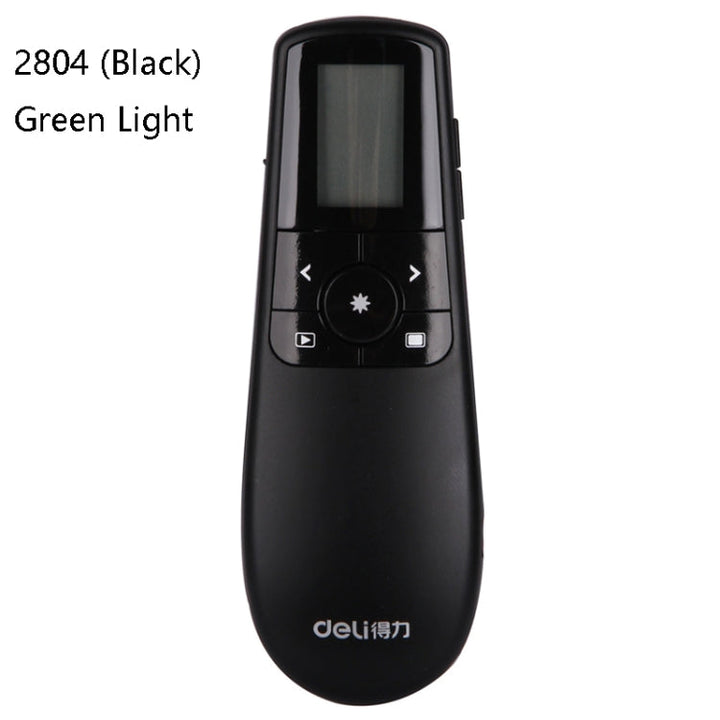 Lisslune | Deli 2.4GHz Laser Teaching Page Flip Pen Remote Play Pen with Flying Mouse, Model: 2804 (Black) Green Light