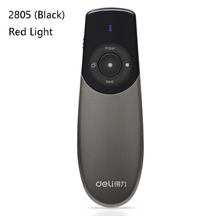Lisslune | Deli 2.4GHz Laser Teaching Side Flip Pen Remote Control Game Pen with Flying Mouse, Model: 2805 (Black) Red Light