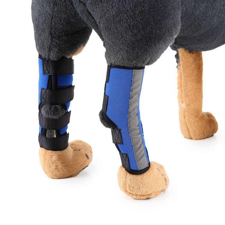 Pet Knee Pads Dog Leg Protection Pet Protection Equipment Surgery Injury Cover, Size: S(HJ12 Reflex Blue)