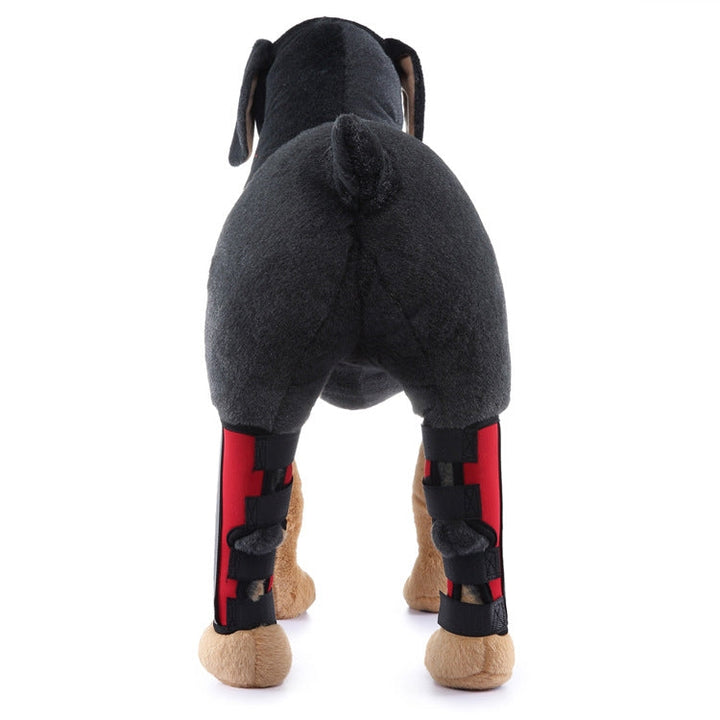 Pet Knee Protection Dog Leg Sleeves Pet Protective Gear Surgery Injury Cover, Size: S(HJ29 Reflective Protection with Support Rod Red)