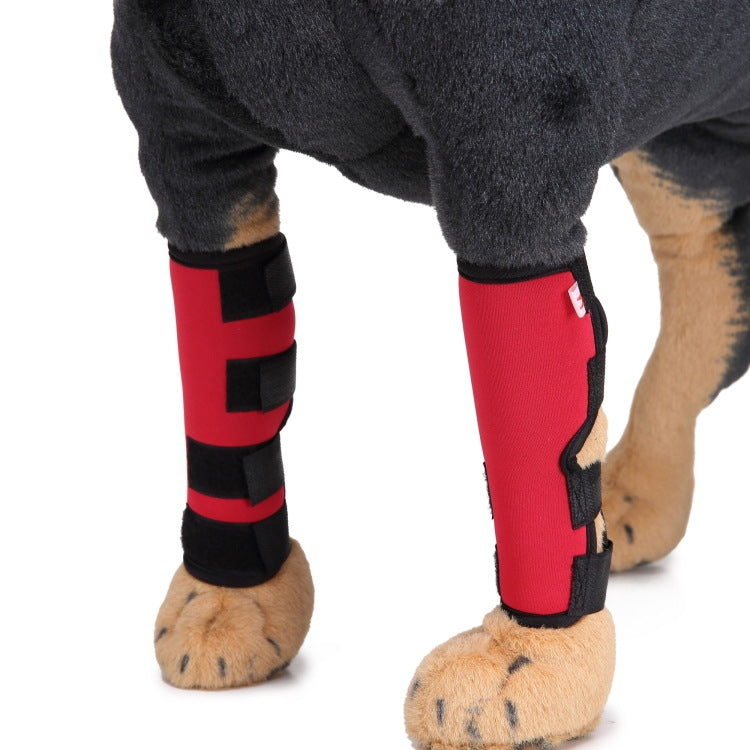 House slipper knee pad dog leg protection pet protection equipment operation injury cover, size: M(HJ02 Classic Red)
