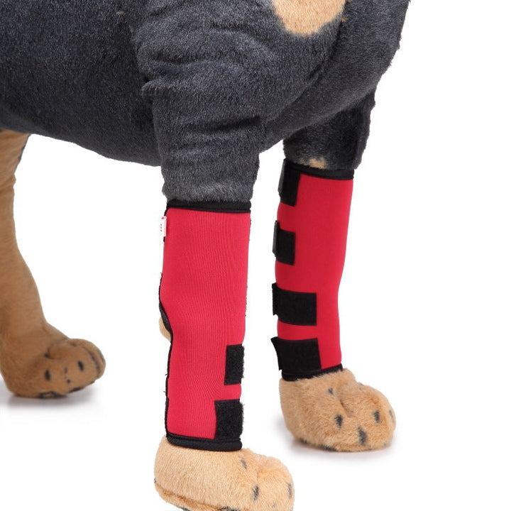 House slipper knee pad dog leg protection pet protection equipment operation injury cover, size: M(HJ02 Classic Red)
