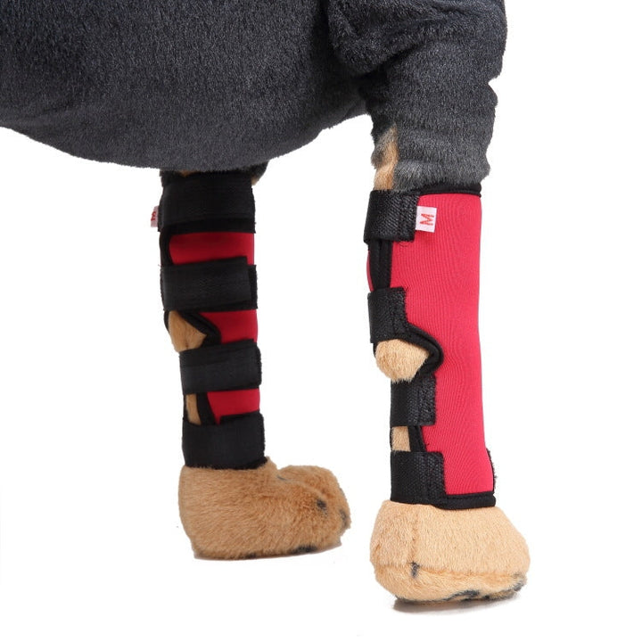 House slipper knee pad dog leg protection pet protection equipment operation injury cover, size: M(HJ02 Classic Red)