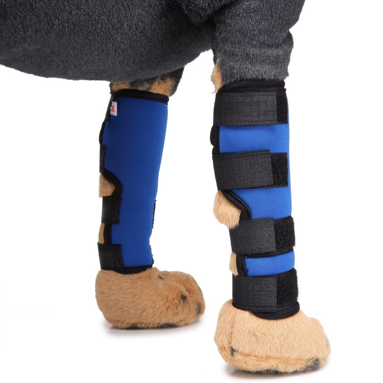 Pet Knee Pads Dog Leg Protectors Pet Protection Gear Operation Injury Sleeve, Size: M(HJ03 Classic Blue)