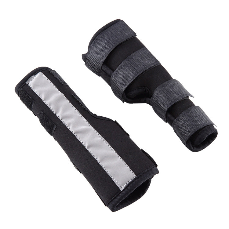 Pet Knee Pad Dog Leg Protector Pet Protective Clothing Surgery Injury Protection, Size: M(HJ10 Reflective Black)
