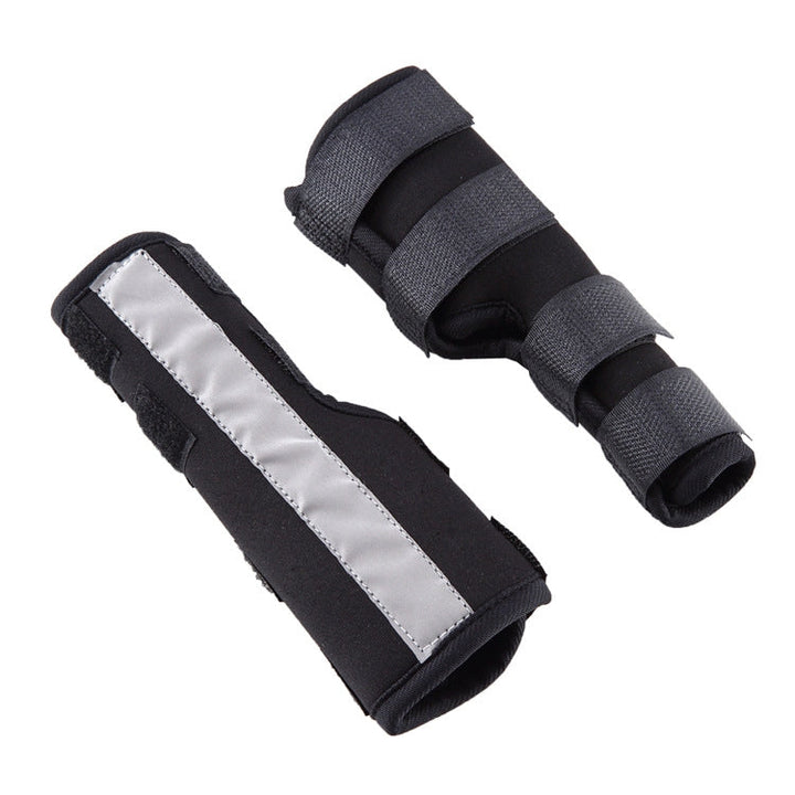 Pet Knee Pad Dog Leg Protector Pet Protective Clothing Surgery Injury Protection, Size: M(HJ10 Reflective Black)