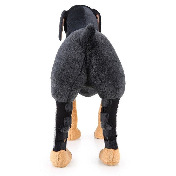 Pet Knee Pad Dog Leg Protector Pet Protective Clothing Surgery Injury Protection, Size: M(HJ10 Reflective Black)