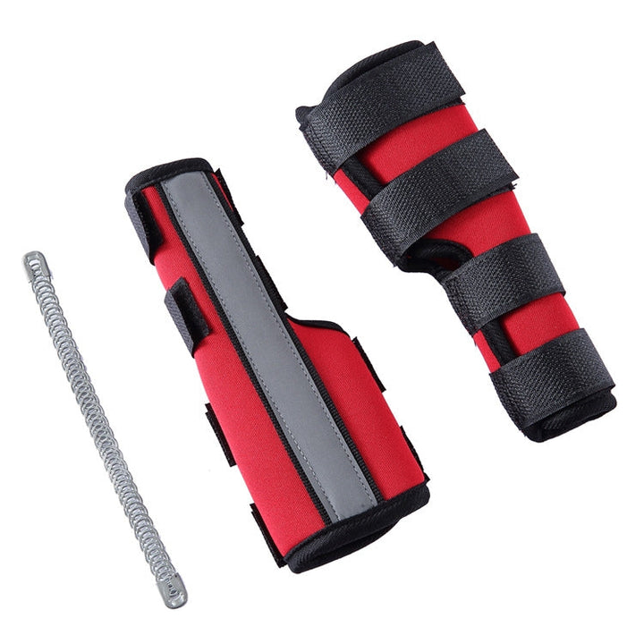 Pet Knee Pads Dog Leg Protectors Animal Protective Gear Surgery Injury Tent, Size: M(HJ29 Reflective With Support Bracket Red)