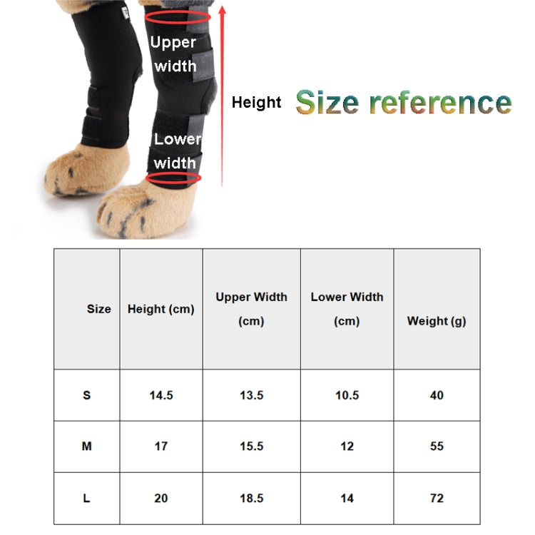 Pet Knee Pad Dog Leg Protector Pet Protective Clothing Surgery Injury Protection, Size: M(HJ10 Reflective Black)