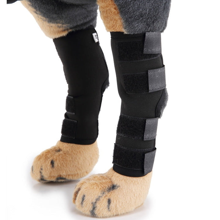 Pet Knee Pads Dog Leg Protectors Animal Protective Gear Surgery Injury Protection, Size: L(HJ01 Classic Black)