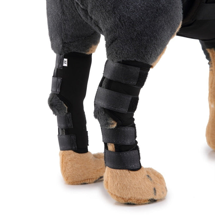 Pet Knee Pads Dog Leg Protectors Animal Protective Gear Surgery Injury Protection, Size: L(HJ01 Classic Black)