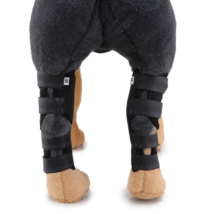 Pet Knee Pads Dog Leg Protectors Animal Protective Gear Surgery Injury Protection, Size: L(HJ01 Classic Black)