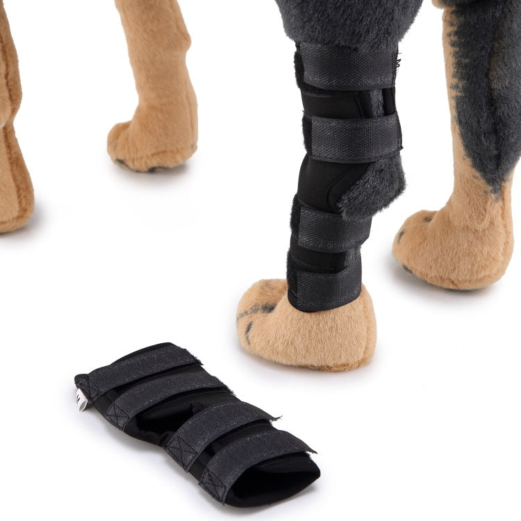 Pet Knee Pads Dog Leg Protectors Animal Protective Gear Surgery Injury Protection, Size: L(HJ01 Classic Black)