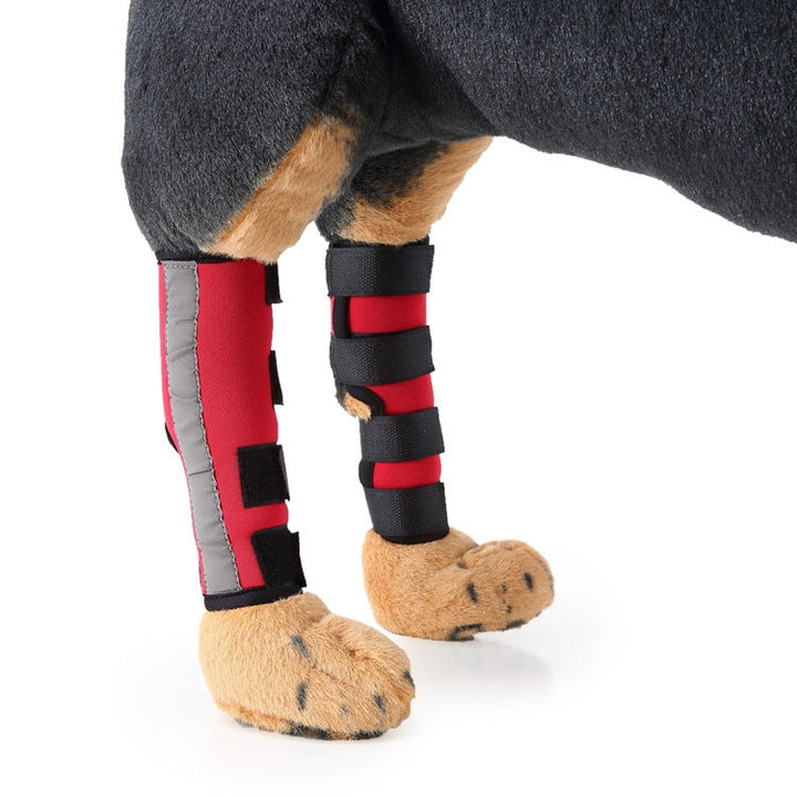 Pet Knee Pads Dog Leg Protection Pet Protection Equipment Surgery Injury Protection, Size: L(HJ11 Reflection Red)