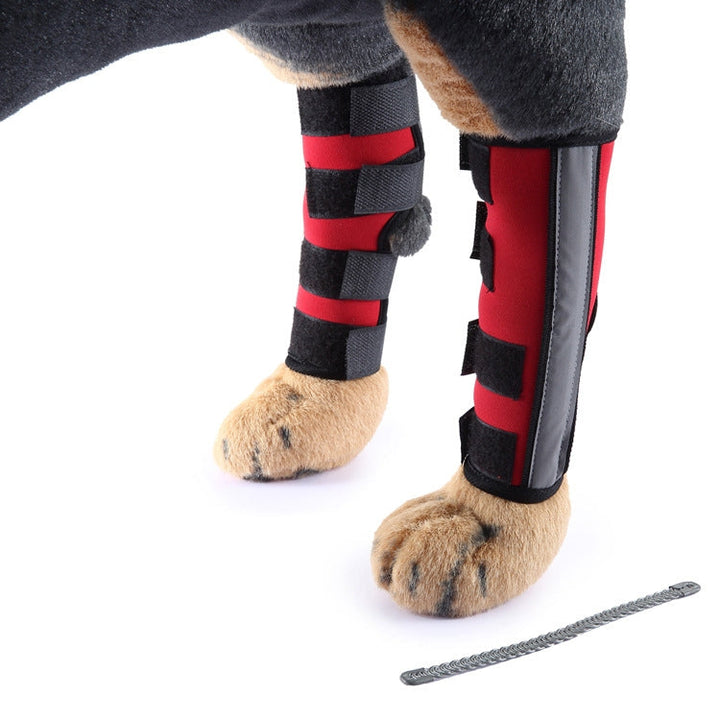Pet Knee Protector Dog Leg Protection Pet Protective Equipment Surgical Injury Bag, Size: L(HJ29 Reflective with Support Rod Red)