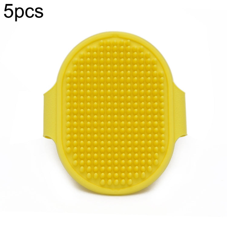 5 pieces pet bath massage brush for dogs cleaning and grooming tools (Yellow)