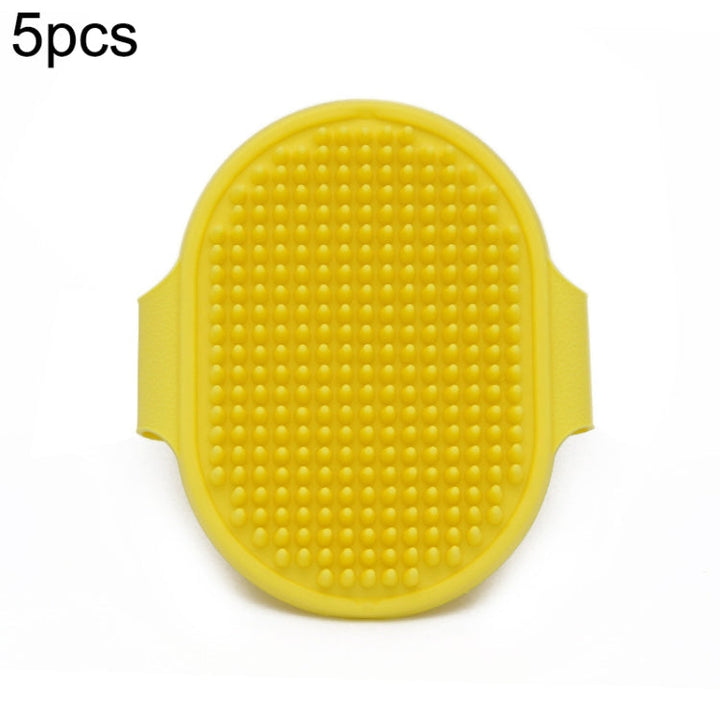5 pieces pet bath massage brush for dogs cleaning and grooming tools (Yellow)