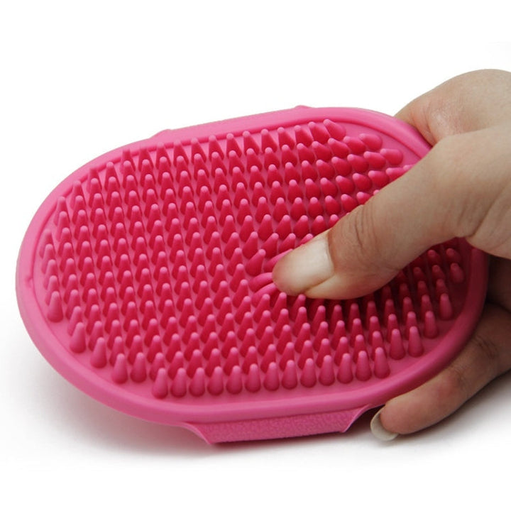5-piece pet bath massage brush for dogs cleaning and beauty tools (Rose Red)